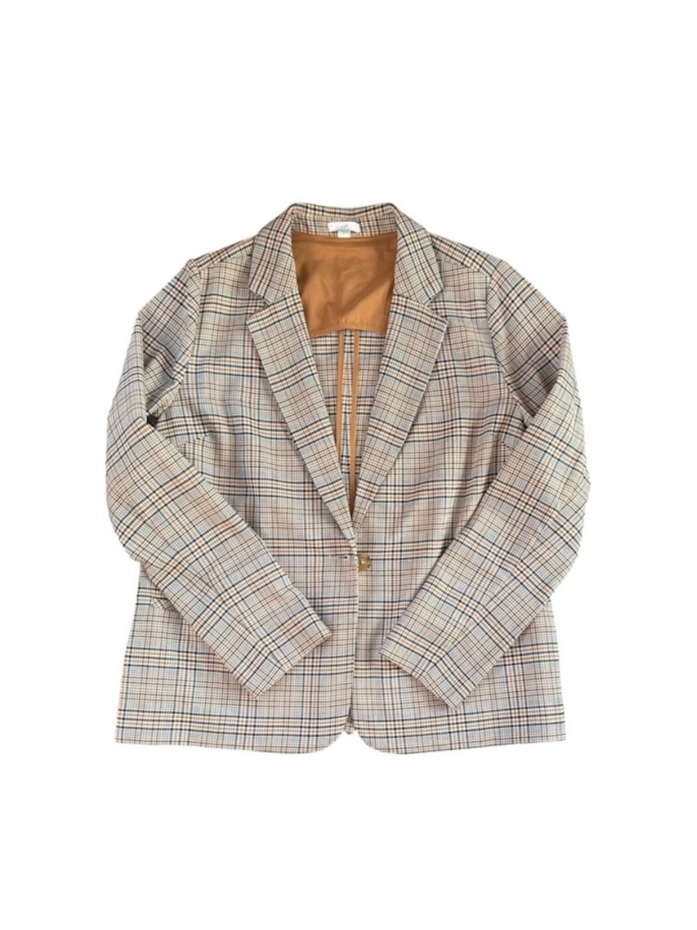 J. Jill Plaid Blazer with Tan Accents